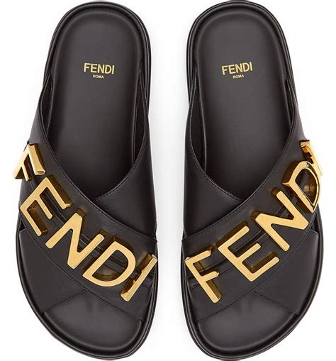 fendi double strap slides|fendi slides nordstrom.